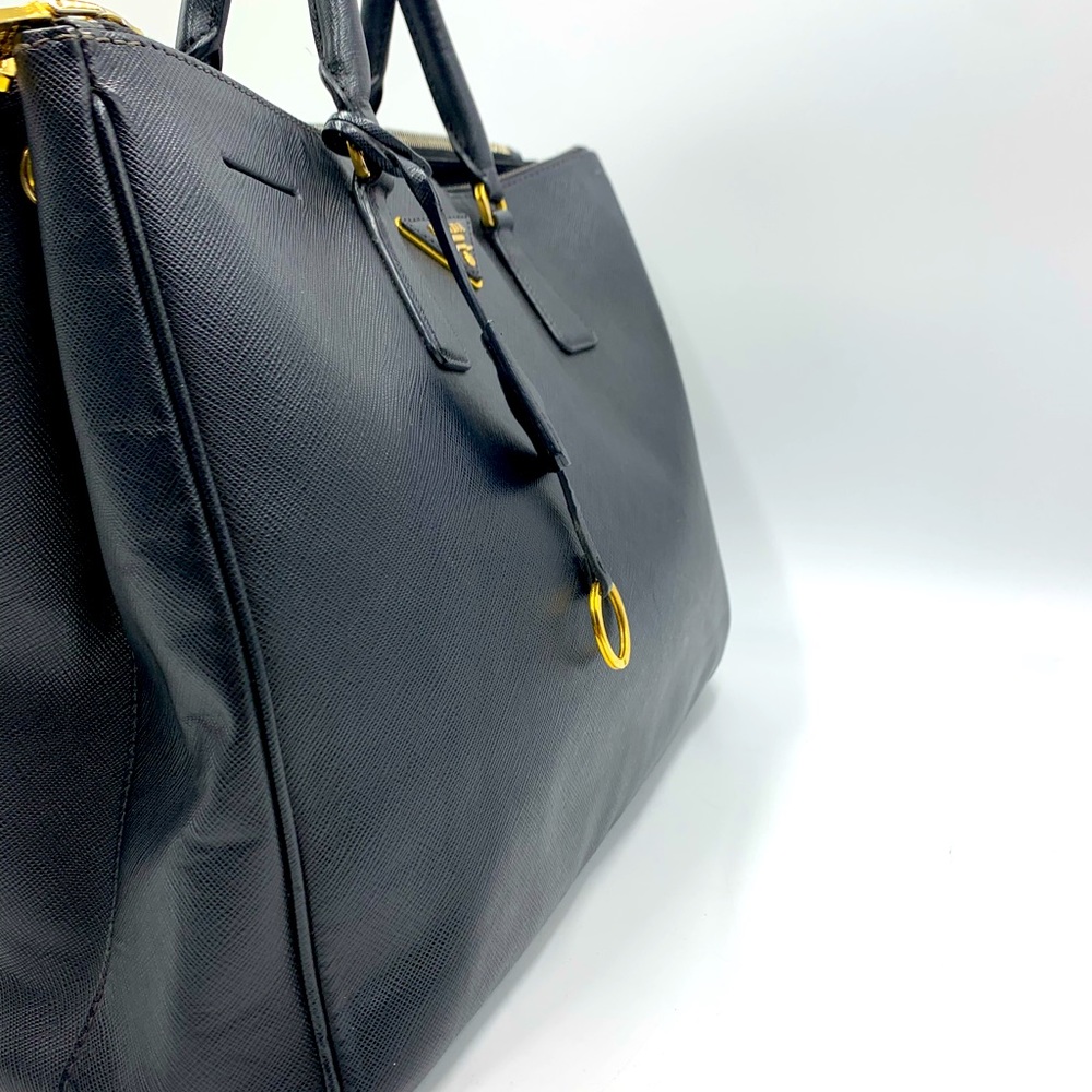 Auth Prada Black Saffiano Leather Galleria Executive Tote Bag Preloved - Picture 8 of 16